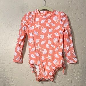 Quince girls Long Sleeve Tie One-Piece Swimsuit size 2t